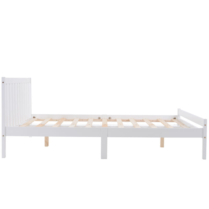 Wooden Bed frame Single Double Bed with Storage Drawers Kids Adults White Grey