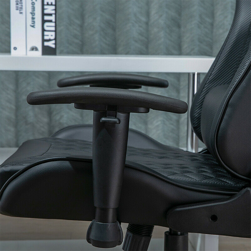 Black Racing Chair Gaming Chair Office Chair Headrest Lumbar Pillow Adjustable