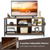 Industrial TV Stand for TVs up to 65 Inches 3-Tier TV Cabinet w/ Storage Basket