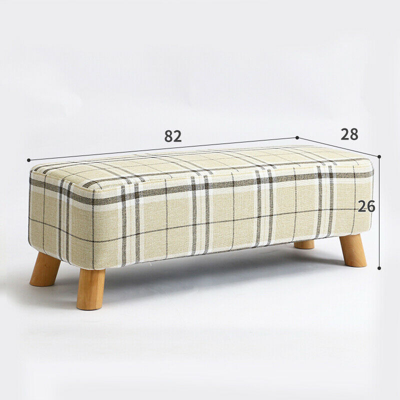 Linen Fabric Footstool Foot Rest Stool Pouffe Ottoman Seat Living Room Furniture
