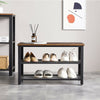 3-Tier Shelf Rack Industrial Shoe Bench With Storage Rustic Metal Shoe Storage