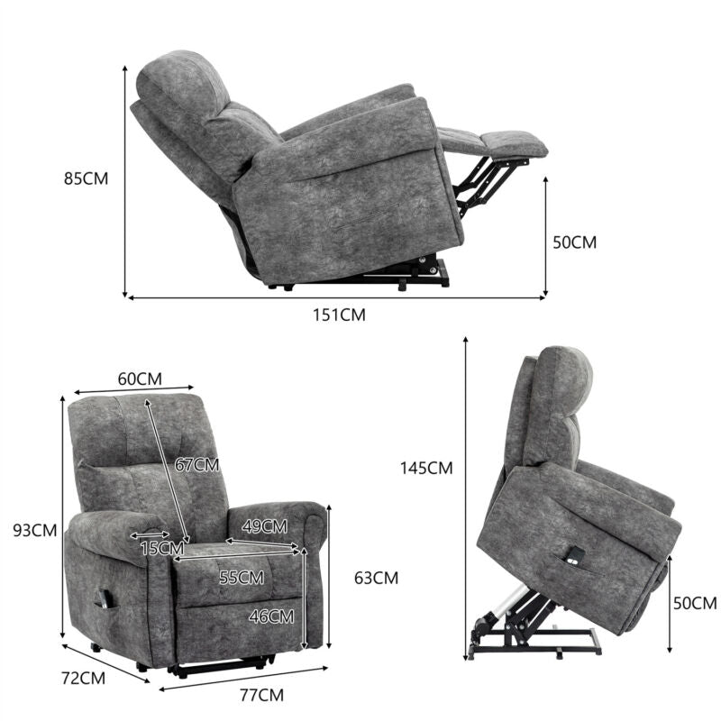 Electric Power Lift Recliner Chair Armchair Sofa Reclining Chair for Elderly MQ