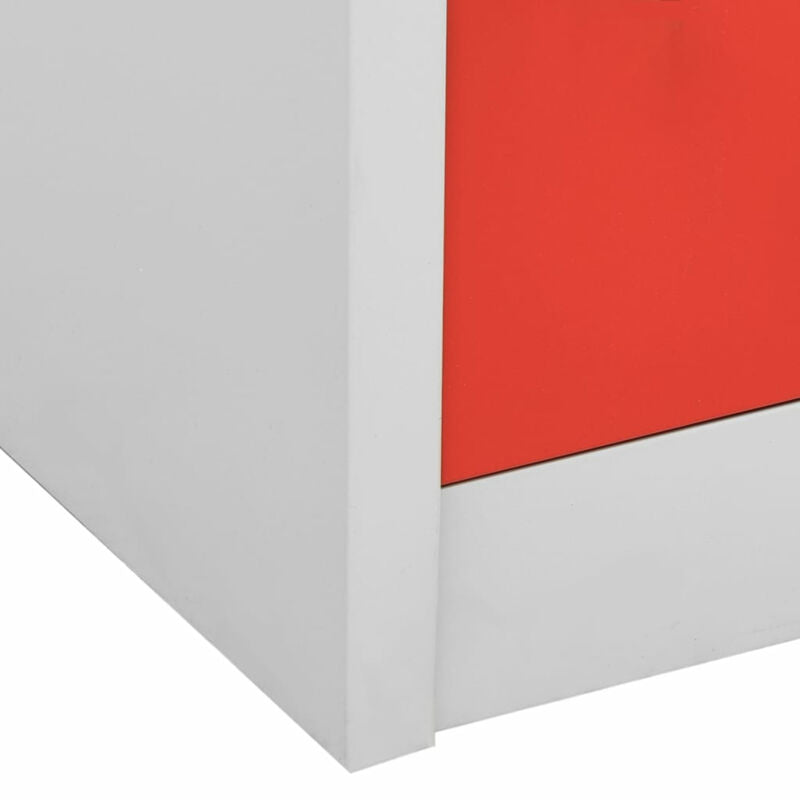 Locker Cabinets 2 pcs Grey and Red 90x45x92.5 Steel M3Q6