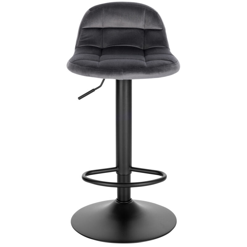 2x Bar Stools Velvet Padded Chrome Base Barstools Gas Lift 360° Swivel Cafe Pub