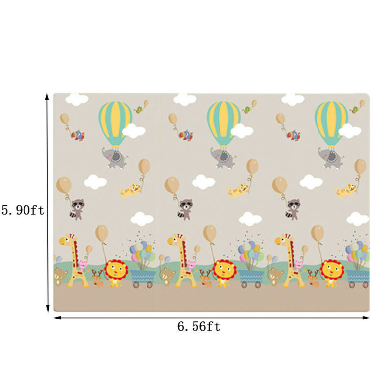 2 Sides Large Baby Crawling Blanket Soft Play Mat Floor Rug Kids Activity Carpet
