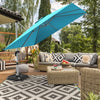3M Patio Offset Umbrella Cantilever Parasol w/ Cross Base Tilting Market Parasol