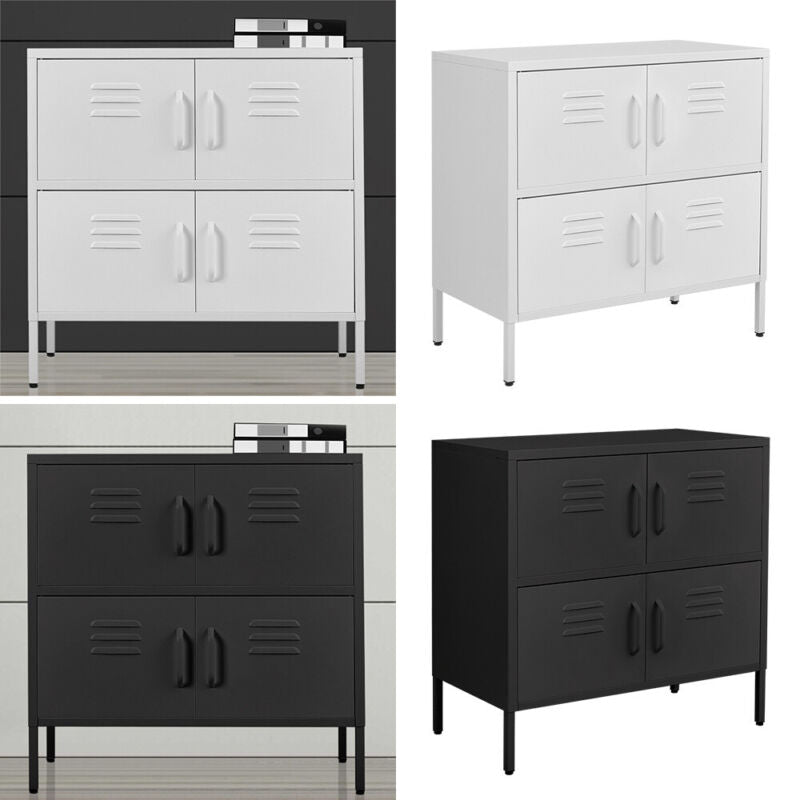 4 Doors Office Storage Cupboard Metal Filing Cabinet Furniture With 4 Shelves