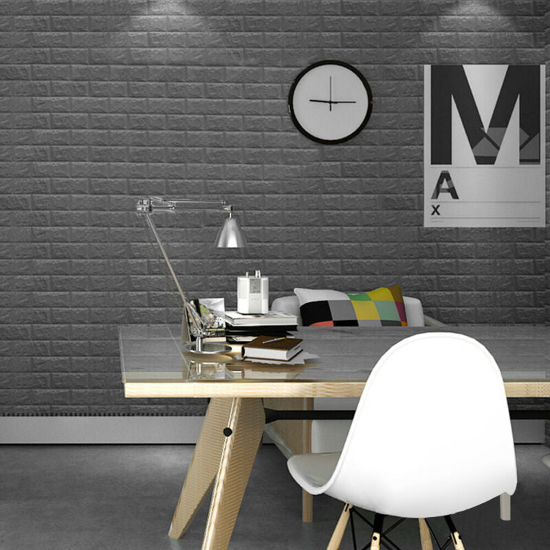 60*30cm 10Pcs 3D Brick Wall Stickers Self- Adhesive Panels Waterproof Tiles