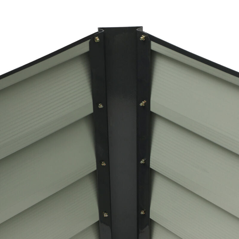 17" Tall L-Shaped Large Galvanized Metal Raised Garden Bed Plant Flower Grow Box