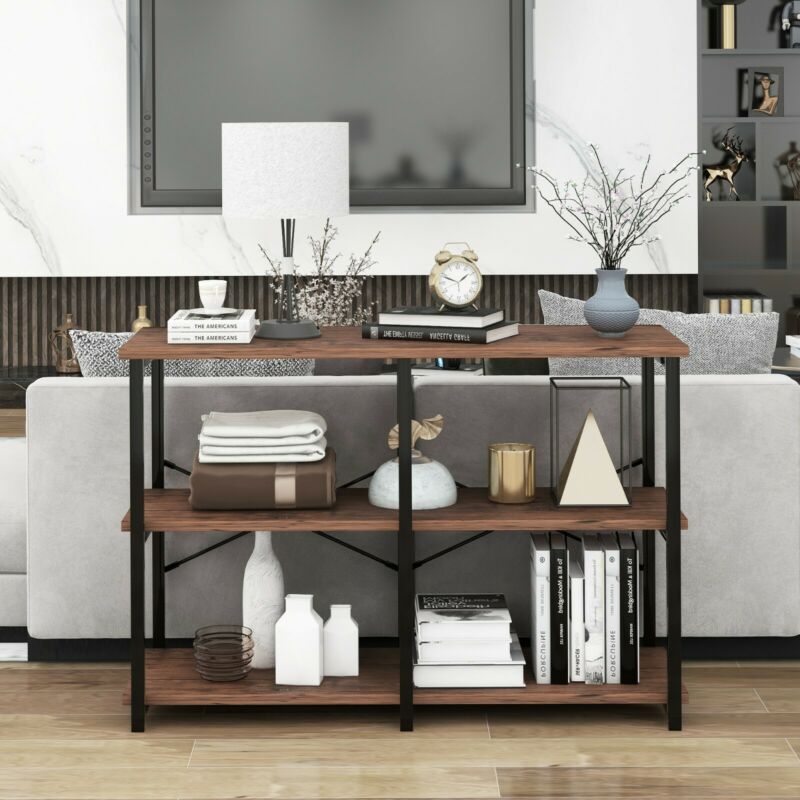 Console Table,3-Tier Console Sofa Table, Industrial Foyer Table for Living Room