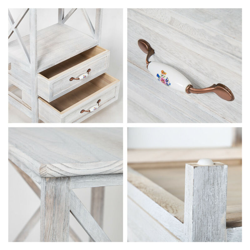 Bedside Table Sofa Side Table Nightstand Storage Cabinet with 2 Drawers Home BN