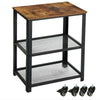 Living Room Sofa Side Table End Desk Coffee Table with Wheels & Storage Shelf