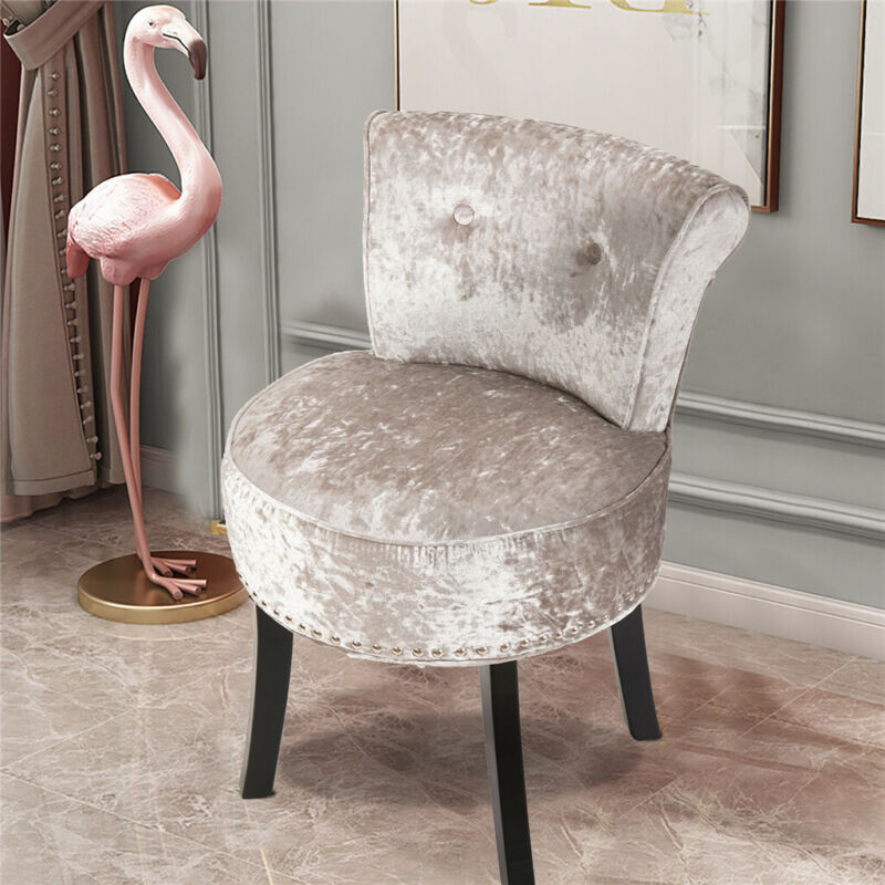 silver crushed velvet dressing table stool Crushed Velvet Dressing Table Chair Grey Velvet Grey Dressing Table Stool  With Storage Ulab Grey