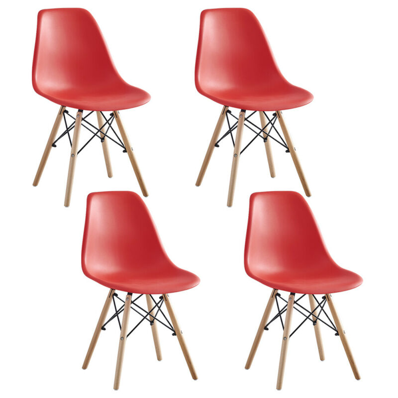 Set of 4 Eiffel Chairs Lounge Chairs Dining Chairs Plastic Home Kitchen Office