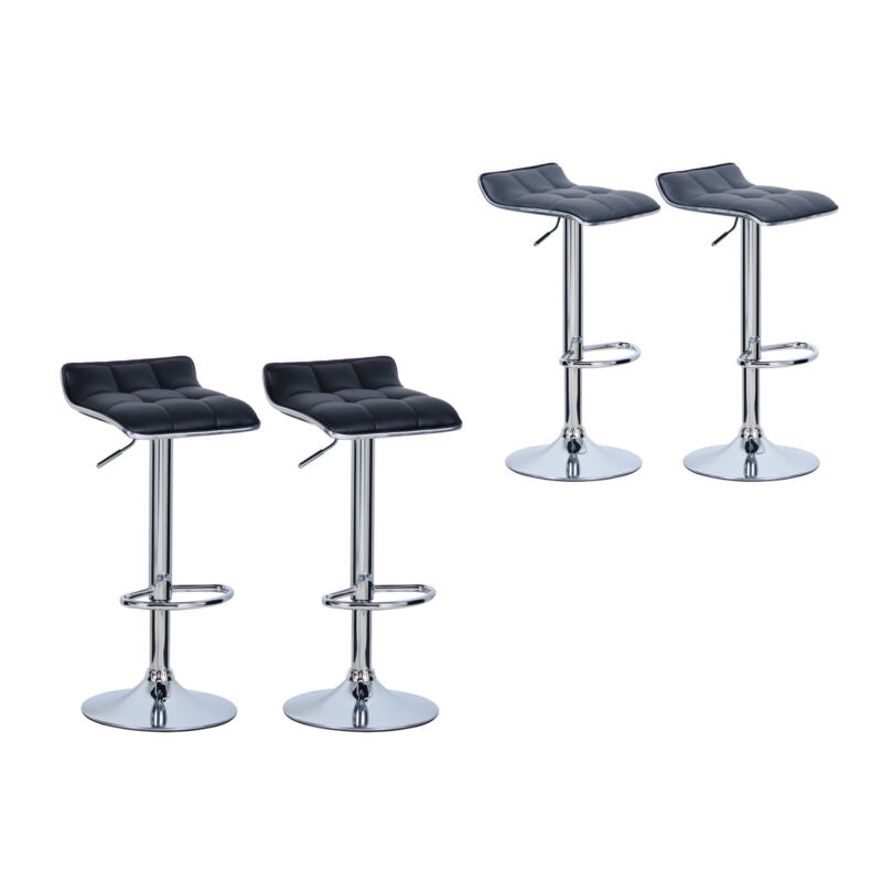 2x Bar Stools PU Faux Leather Barstools Swivel Breakfast Gas Lift Kitchen Chairs