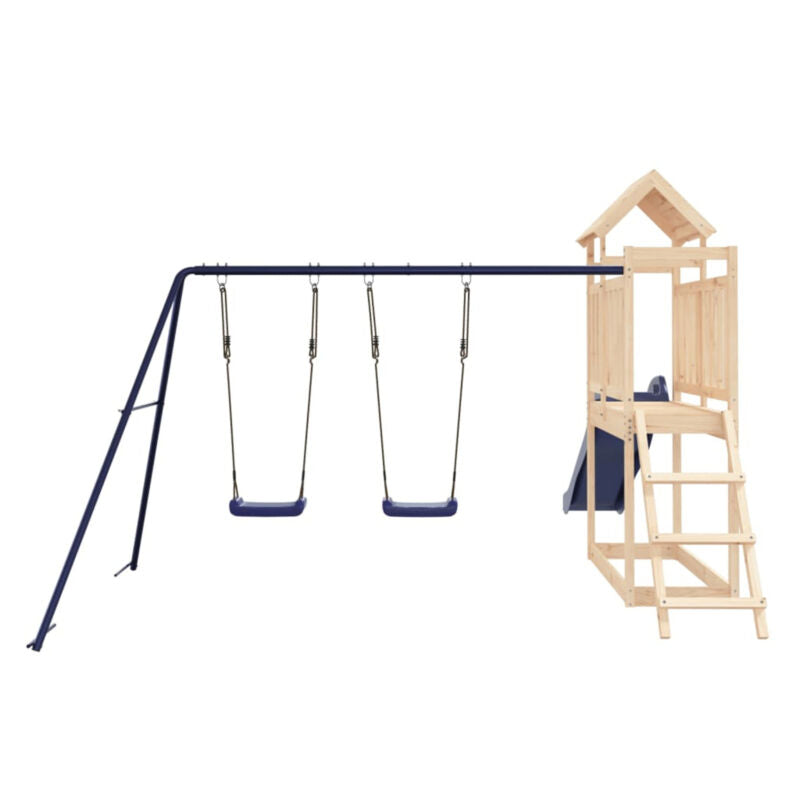 Playhouse with Slide Swings Solid Wood Pine M5E1