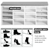 Multi-Storage Shoe Rack w/ 14 Compartments Cushion Moving Shelves for Home White