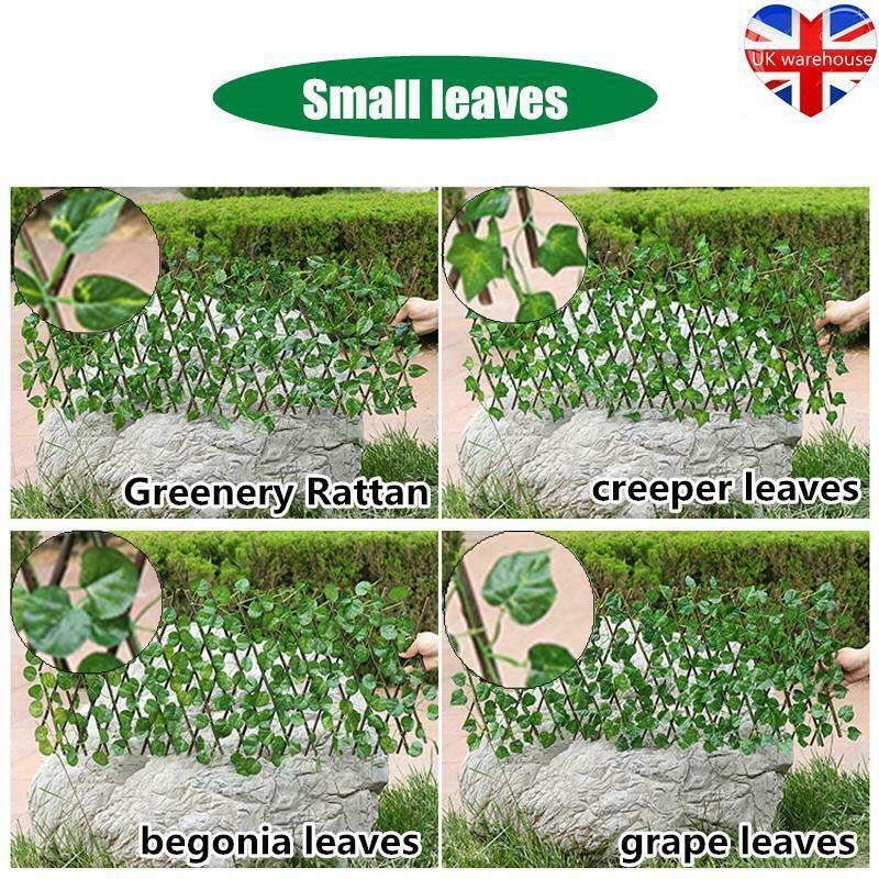 Garden Screening Expanding Trellis Fence Privacy Screen Artificial Ivy Leaves7