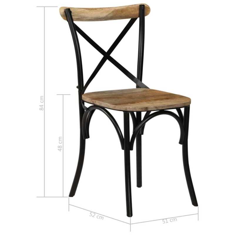 Chairs 4 pcs Black Solid Wood P3C5
