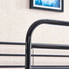 Black Bunk Bed Metal Frame with Ladder Home Dorm Bedroom Furniture for Family BN