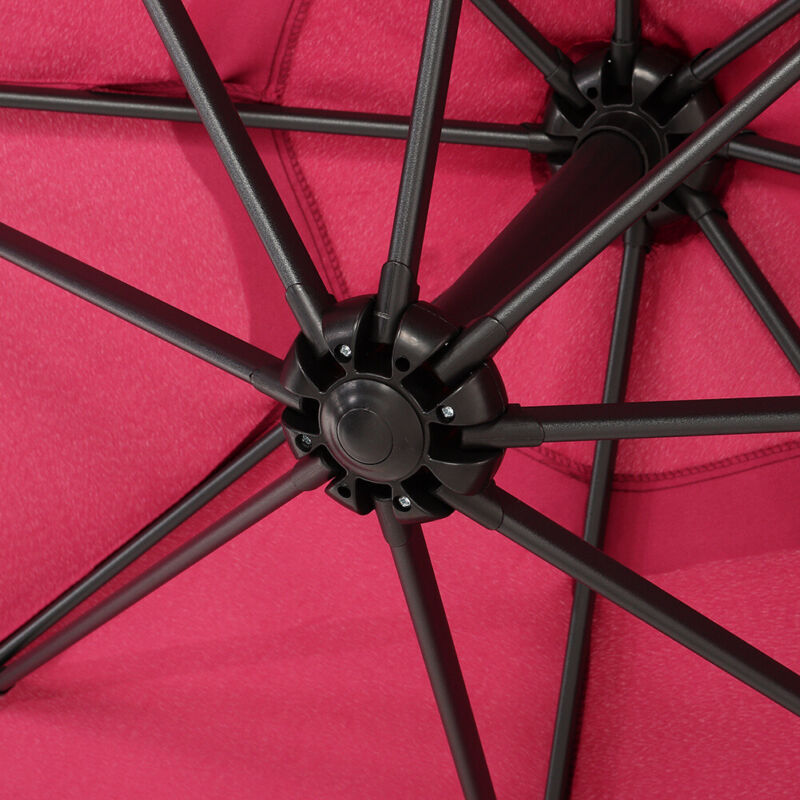 3M Banana Cantilever Umbrella Garden Parasol Hanging Tilt Crank Weight Base Set