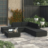 6 Piece Garden Set with Cushions Poly Rattan Black G8J7