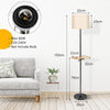 Modern Floor Lamp Standing Lamp with Shelf Plate and Dual USB Charging Ports