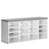Multi-Storage Shoe Rack w/ 14 Compartments Cushion Moving Shelves for Home White