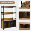 3-Tier Storage Shelf Industrial Baker’s Rack w/ 2-Door Cabinet Pantry Cabinet
