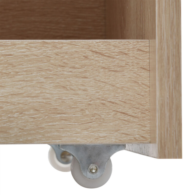 3ft Single Wooden Solid White Pine Kids Storage Bed Frame w/ Drawer and Shelves