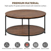 Round Coffee Table Sofa Table Cocktail Table with Storage Shelf for Living Room