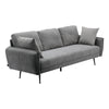 3 Seater Sofa Bed Grey Linen Fabric Living Room Couch Settee Large Cushion Seat