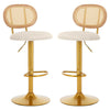 Bar Stools Set of 2 Dining Chair Swivel Velvet Pub Bar Lounge Chairs NS