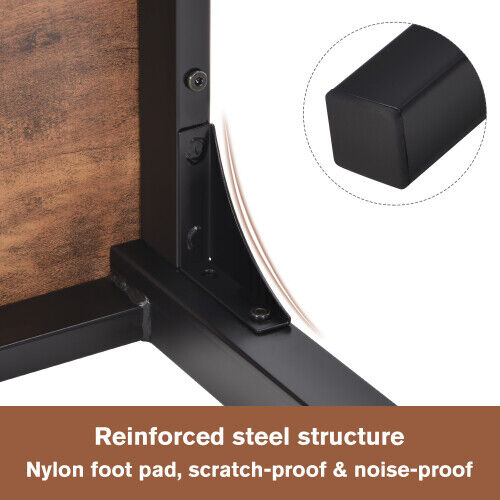 Dining Table and 2 Chairs Wooden Steel Frame Industrial Kitchen Furniture Set MW