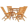 5 Piece Garden Dining Set Solid Wood Teak R0F1