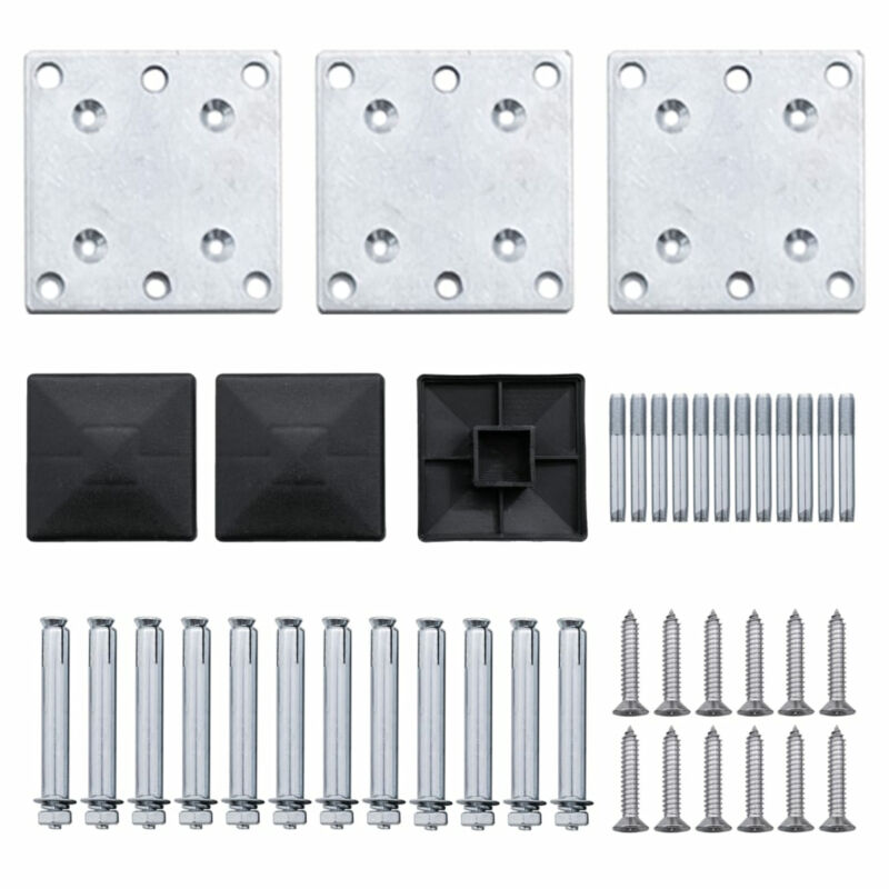 Fence Panel Set WPC 353x105 Black O9W6