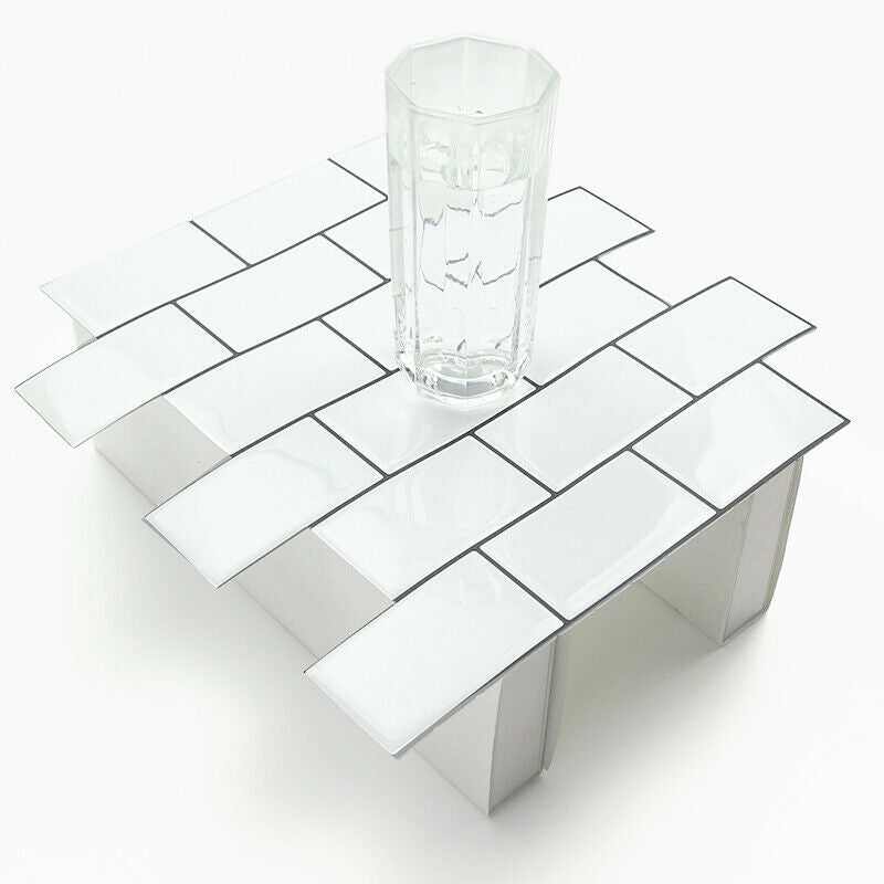 10Pcs Peel and Stick Wall Stickers Tile Effect Self Adhesive Kitchen Living Room