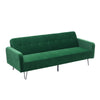 3-Seater Sofa Bed Click Clack Button Tufted Settee Recliner Couch Green Grey Bed