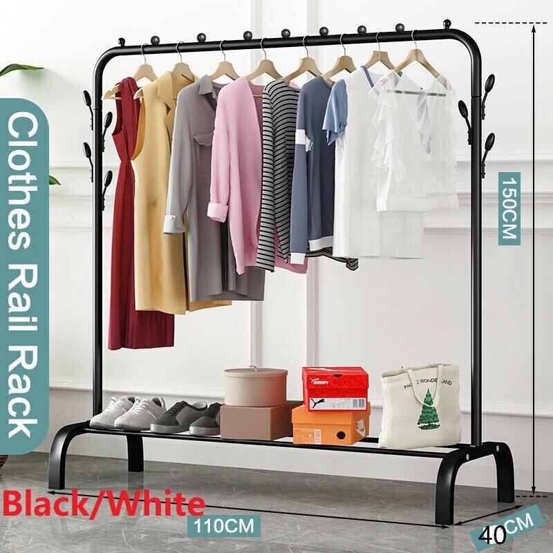 Heavy Duty Clothes Rail Rack Garment Hanging Display Stand Shoes Storage Shelf