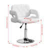 1pcs Adjustable Height Salon Chair Bar Stool PU Leather White Home Dining Room