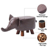 Animal Stool Footstool Footrest Elephant Ottoman Shoe Bench with Sponge Wood Leg