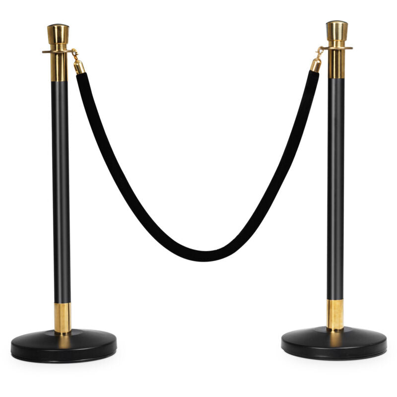 6 Polished Steel Queue Rope Barrier Posts Stands Crowd Control Stanchion 1.5M