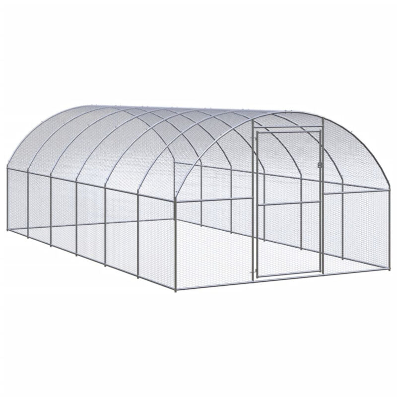 Outdoor Chicken Coop 3x6x2 m Galvanised Steel N7V7