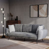 3 Seater Sofa Bed Grey Linen Fabric Living Room Couch Settee Large Cushion Seat