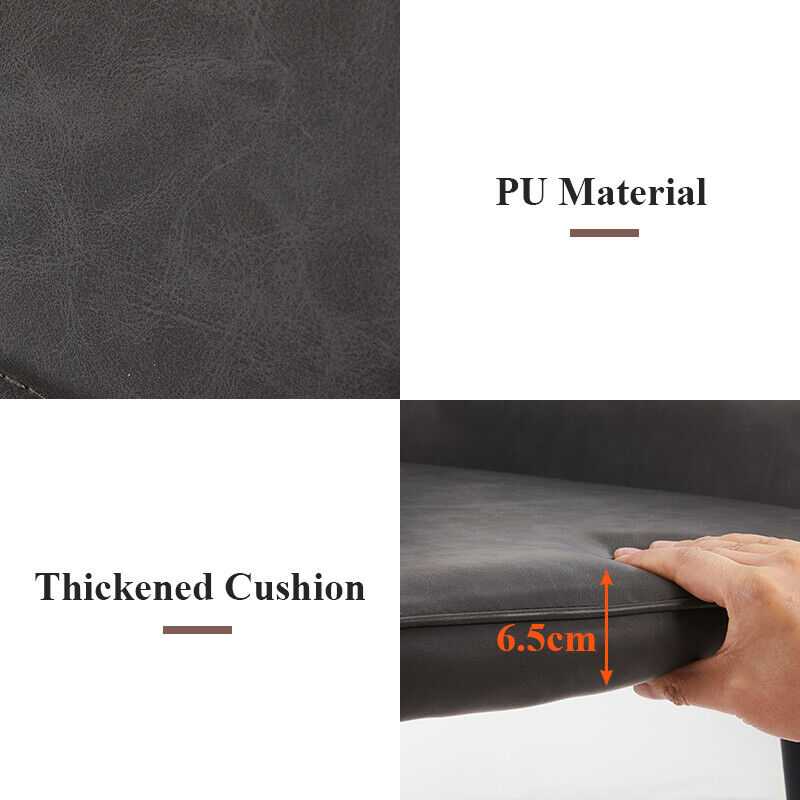 Set of 2 Dining Chairs Faux Leather/Velvet Upholstered Metal Legs Kitchen Chair