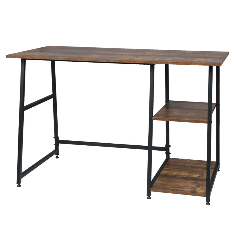 Computer Desk with 2 Tier Storage Shelves Study Writing Laptop Table Workstation