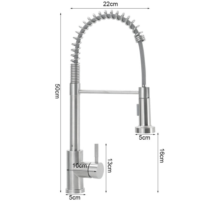 SINK Mono Kitchen Mixer Tap Pull-out Hose Spray Chrome Basin Sink Faucet Taps UK
