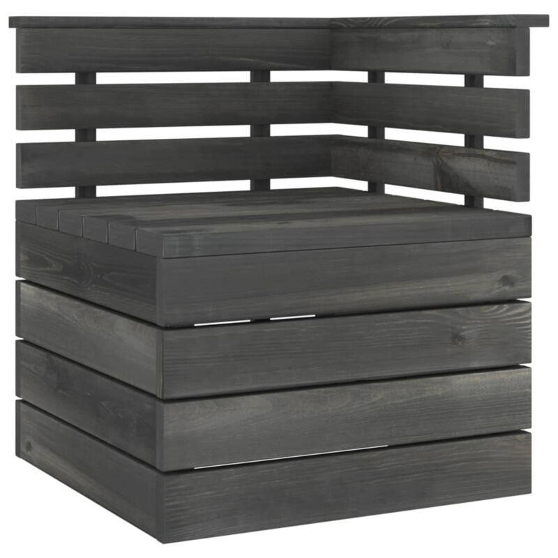 6 Piece Garden Pallet Set Solid Pinewood Dark Grey Q1S6
