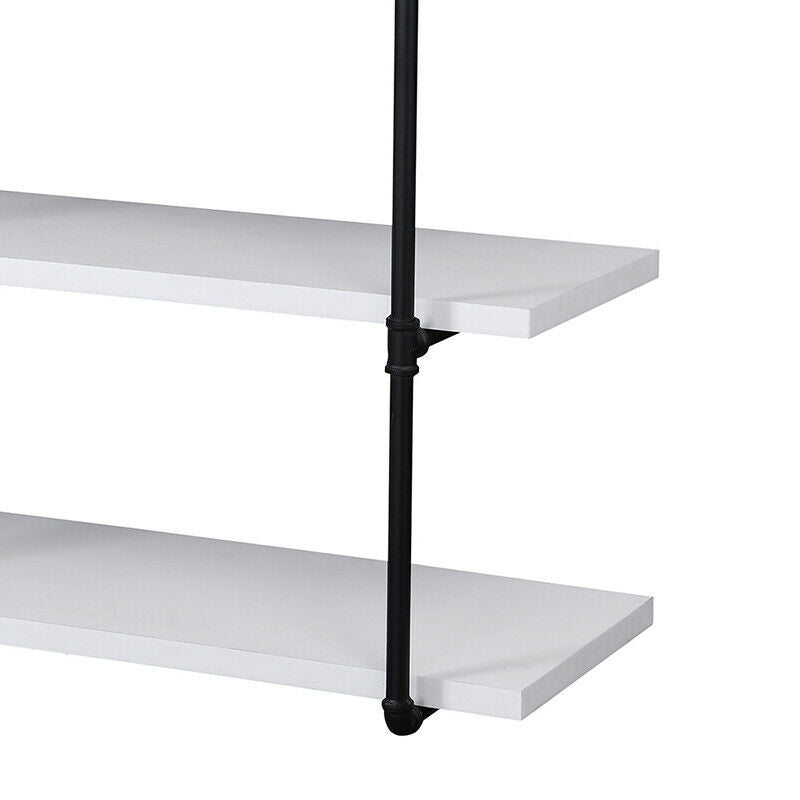 3 tier Shelf Display Storage Rack Holder Wall Mounted Metal Frame MDF Board Home