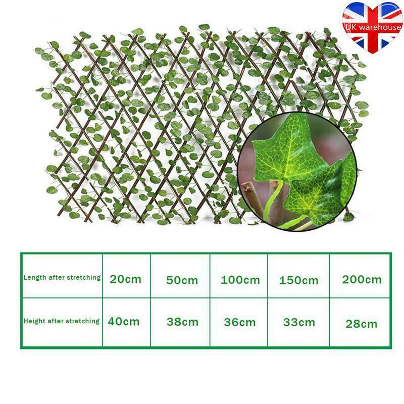 Garden Screening Expanding Trellis Fence Privacy Screen Artificial Ivy Leaves7